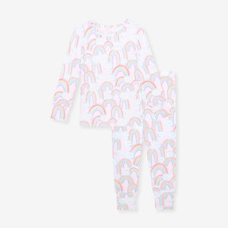 Bamboo Long Sleeve Pajama Set - April (Rainbows) Posh Peanut Size: 3T-4T