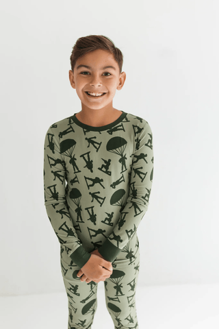 Bamboo Long Sleeve Pajama Set - Army Men In My Jammers Size: 3T