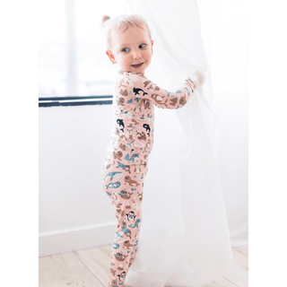 Bamboo Long Sleeve Pajama Set - Baby Rose Arctic Animals KicKee Pants Size: 2T