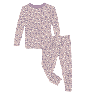 Bamboo Long Sleeve Pajama Set - Baby Rose Cheetah Print KicKee Pants Size: 2T
