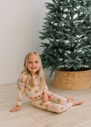 Bamboo Long Sleeve Pajama Set - Baby Rose Cute Trees