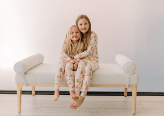 Bamboo Long Sleeve Pajama Set - Baby Rose Cute Trees