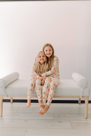 Bamboo Long Sleeve Pajama Set - Baby Rose Cute Trees
