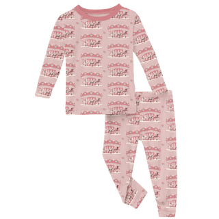 Bamboo Long Sleeve Pajama Set - Baby Rose Fair CarouselKicKee PantsSize: 2T