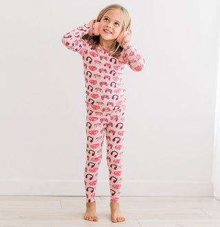 Bamboo Long Sleeve Pajama Set - Baby Rose Gamer KicKee Pants Size: 3T