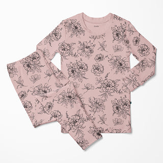 Bamboo Long Sleeve Pajama Set - Baby Rose Pencil Floral