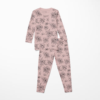 Bamboo Long Sleeve Pajama Set - Baby Rose Pencil Floral