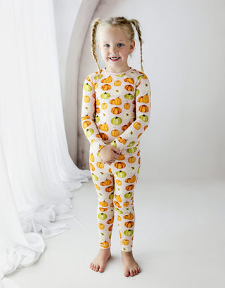 Bamboo Long Sleeve Pajama Set - Baby Rose Pumpkin PatchKicKee PantsSize: 2T