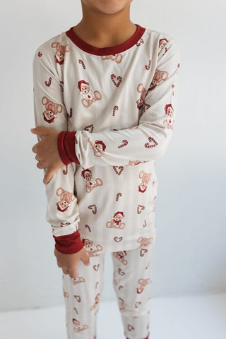 Bamboo Long Sleeve Pajama Set - Bear-y Merry In My Jammers Size: 3T