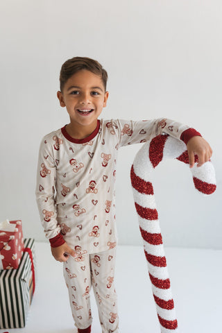 Bamboo Long Sleeve Pajama Set - Bear-y Merry In My Jammers Size: 3T