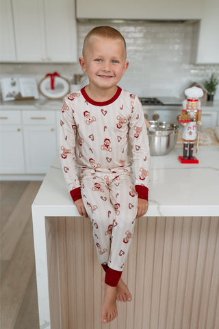 Bamboo Long Sleeve Pajama Set - Bear-y Merry In My Jammers Size: 3T