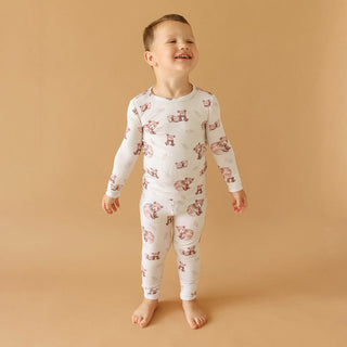 Bamboo Long Sleeve Pajama Set - Bernard (Bear) Posh Peanut Size: 2T