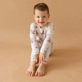 Bamboo Long Sleeve Pajama Set - Bernard (Bear) Posh Peanut Size: 2T