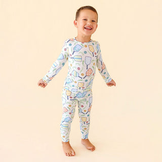 Bamboo Long Sleeve Pajama Set - Billie (Pickleball) Posh Peanut Size: 3T-4T