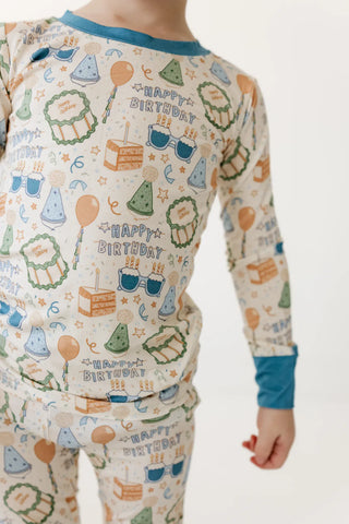 Bamboo Long Sleeve Pajama Set - Birthday Boy In My Jammers Size: 3T