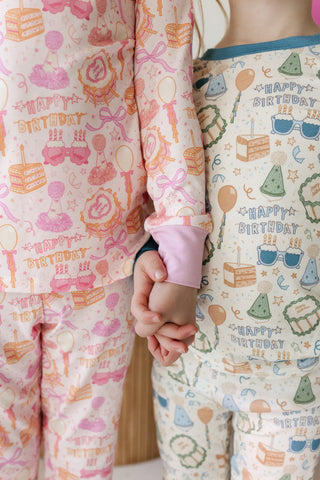 Bamboo Long Sleeve Pajama Set, Purple - Birthday Girl In My Jammers Size: 2T