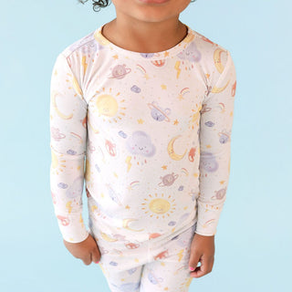 Bamboo Long Sleeve Pajama Set - Braxton (Space) Posh Peanut Size: 3T-4T