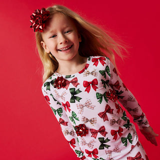 Bamboo Long Sleeve Pajama Set - Christabel (Bows)