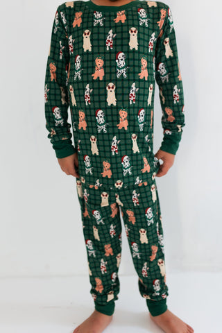 Bamboo Long Sleeve Pajama Set - Christmas Pups In My Jammers Size: 3T