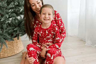 Bamboo Long Sleeve Pajama Set - Crimson Polar Bear