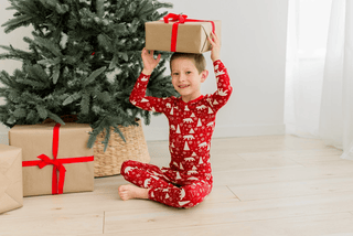 Bamboo Long Sleeve Pajama Set - Crimson Polar Bear