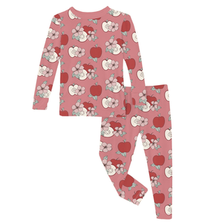 Bamboo Long Sleeve Pajama Set - Desert Rose Apple PickingKicKee PantsSize: 2T