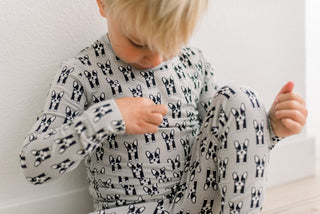 Bamboo Long Sleeve Pajama Set - Dove Bulldogs KicKee Pants Size: 2T