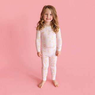 Bamboo Long Sleeve Pajama Set - Edwina (Chicks) Posh Peanut Size: 3T-4T