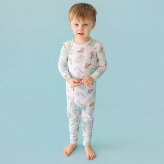 Bamboo Long Sleeve Pajama Set - Eric (Dinosaurs) Posh Peanut Size: 3T-4T