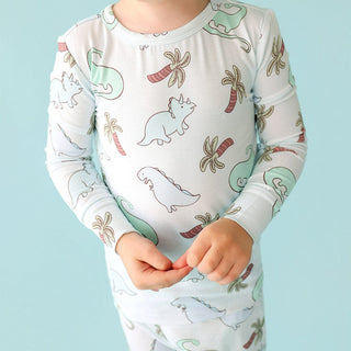 Bamboo Long Sleeve Pajama Set - Eric (Dinosaurs) Posh Peanut Size: 3T-4T