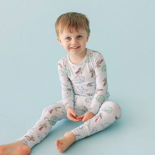 Bamboo Long Sleeve Pajama Set - Eric (Dinosaurs) Posh Peanut Size: 3T-4T