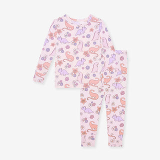 Bamboo Long Sleeve Pajama Set - Erica (Dinosaurs) Posh Peanut Size: 3T-4T