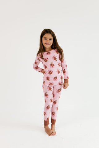 Bamboo Long Sleeve Pajama Set - Game Day Bows