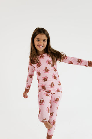 Bamboo Long Sleeve Pajama Set - Game Day Bows
