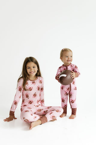 Bamboo Long Sleeve Pajama Set - Game Day Bows