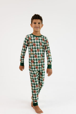 Bamboo Long Sleeve Pajama Set - Game Day Gingham