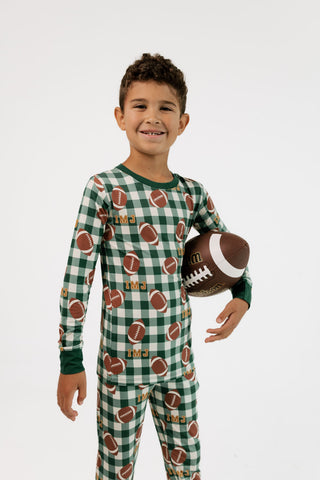 Bamboo Long Sleeve Pajama Set - Game Day Gingham