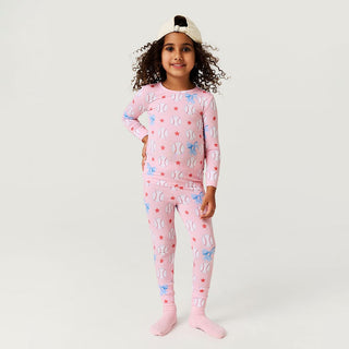 Bamboo Long Sleeve Pajama Set - Gina (Baseballs) Posh Peanut Size: 3T-4T
