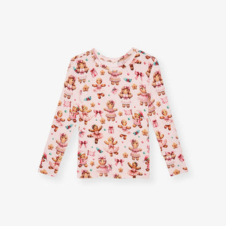 Bamboo Long Sleeve Pajama Set - Ginger Posh (Gingerbread Cookies) Posh Peanut Size: 2T