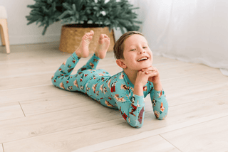 Bamboo Long Sleeve Pajama Set - Glacier Christmas Dogs