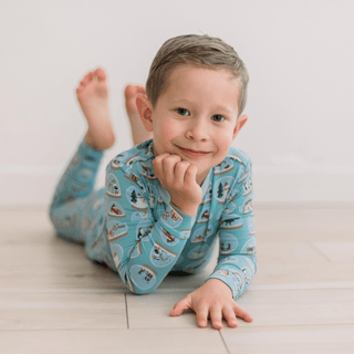 Bamboo Long Sleeve Pajama Set - Glacier Snow Globes KicKee Pants Size: 2T