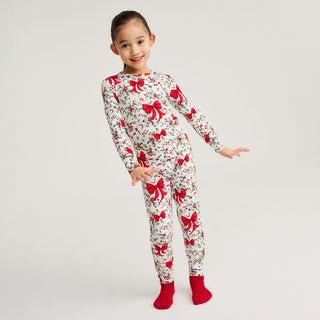 Bamboo Long Sleeve Pajama Set - Happy Holly-Days
