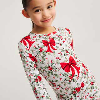 Bamboo Long Sleeve Pajama Set - Happy Holly-Days