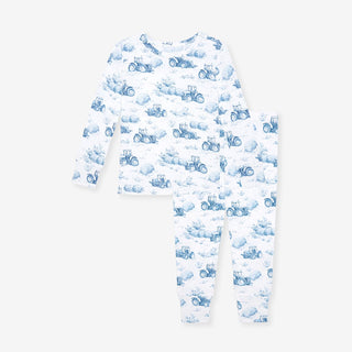 Bamboo Long Sleeve Pajama Set - Hudson (Tractor) Posh Peanut Size: 3T-4T