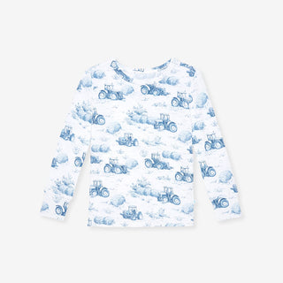 Bamboo Long Sleeve Pajama Set - Hudson (Tractor) Posh Peanut Size: 3T-4T
