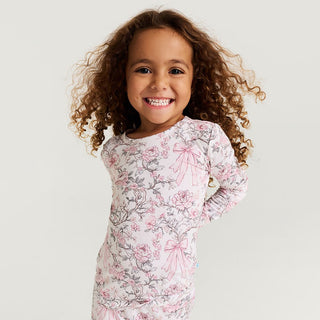 Bamboo Long Sleeve Pajama Set - Irene (Floral) Posh Peanut Size: 3T-4T