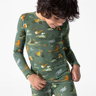 Bamboo Long Sleeve Pajama Set - Jurassic Park Core Bellabu Bear Size: 4T