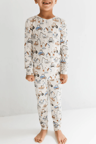 Bamboo Long Sleeve Pajama Set - Little Excavator In My Jammers Size: 3T