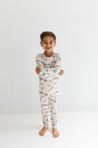 Bamboo Long Sleeve Pajama Set - Little Excavator In My Jammers Size: 3T