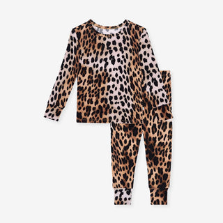 Bamboo Long Sleeve Pajama Set - Loretta Leopard Posh Peanut
